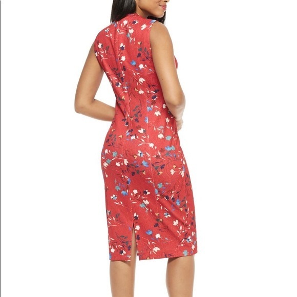 MAGGY LONDON MEREDITH MIDI RED/BLUE NWT - Picture 2 of 7